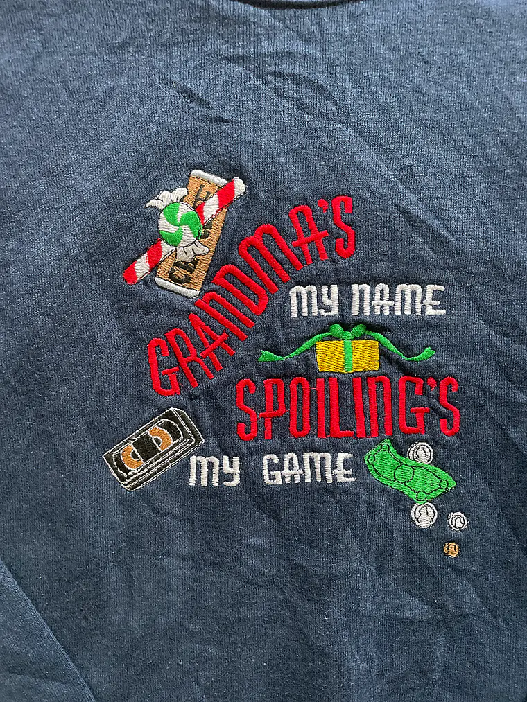 Grandma's My Name Vintage Sudadera Azul (L) 2