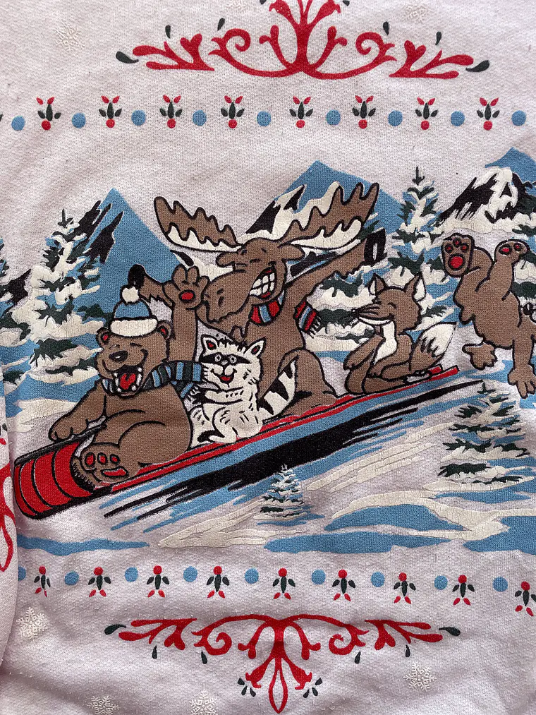 Vintage 90s Renos Rosa Grandmacore Sudadera (L) 2