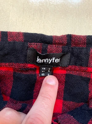 Camiseta Mujer Flannel Roja Jennyfer (S)
