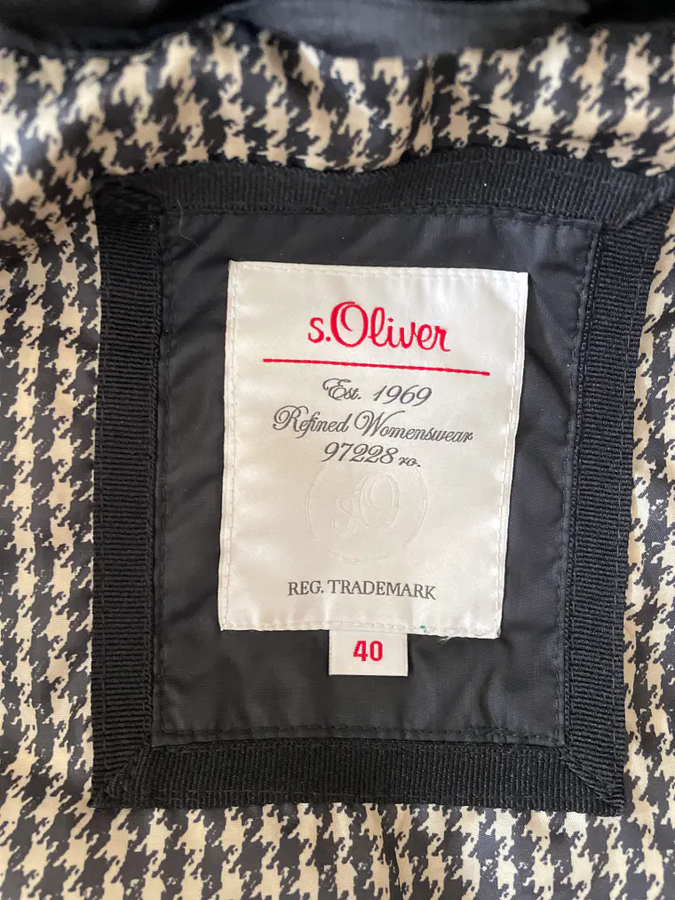 Chaqueta Plumas Negra S. Oliver Talla 40 Abrigo Invierno Capucha Pelo 6