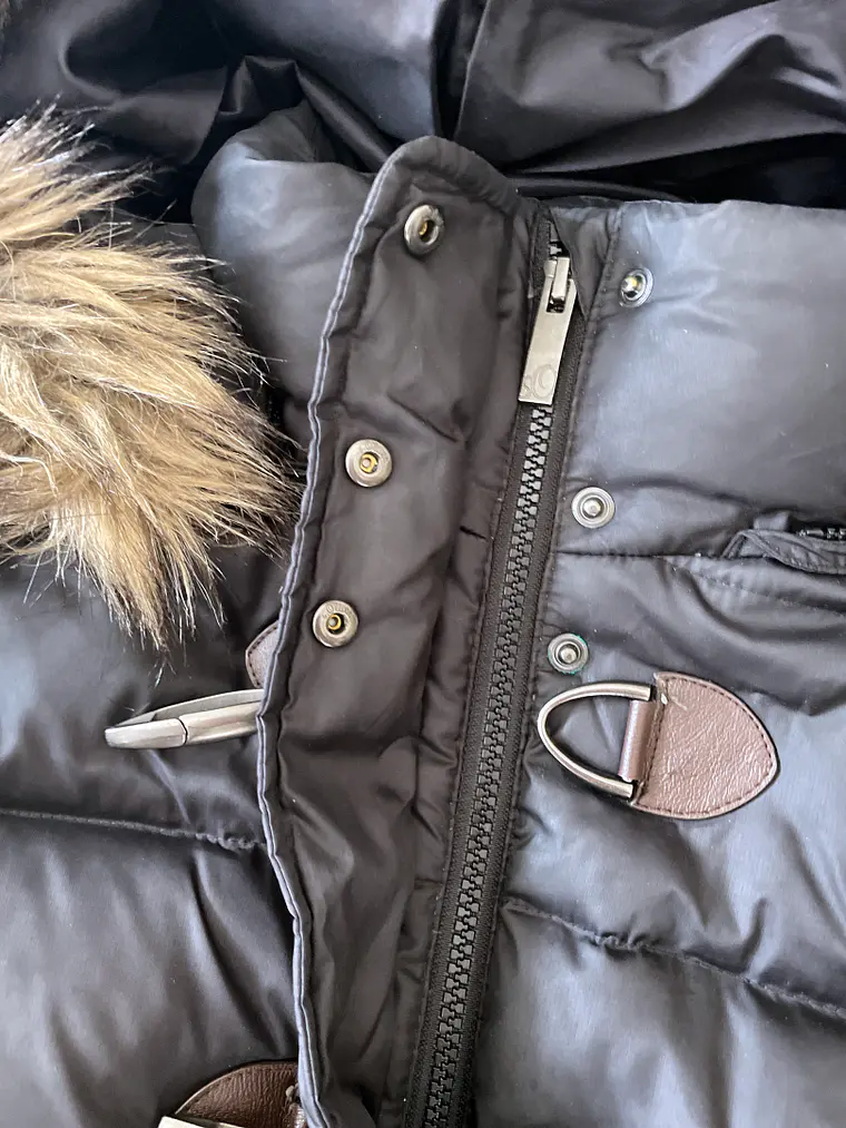 Chaqueta Plumas Negra S. Oliver Talla 40 Abrigo Invierno Capucha Pelo 5