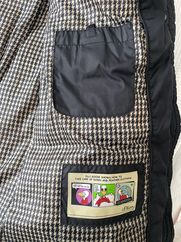 Chaqueta Plumas Negra S. Oliver Talla 40 Abrigo Invierno Capucha Pelo 7