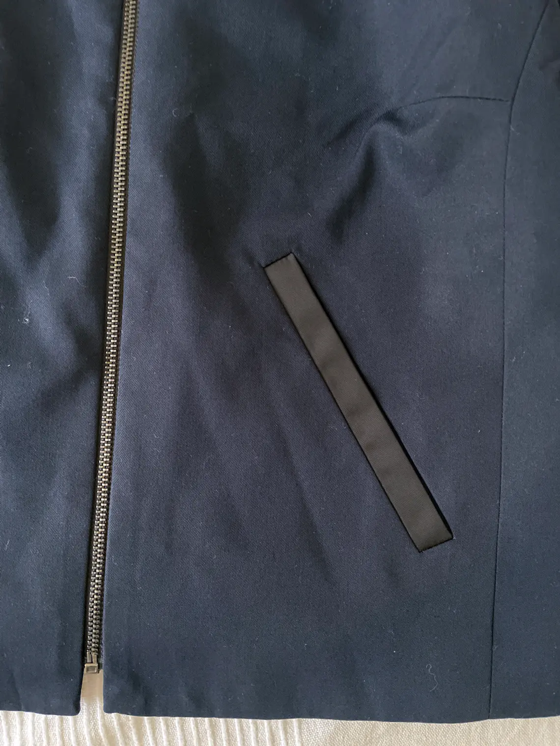 Americana Cazadora Biker Promod Talla 36 S Azul y Negra Blazer Corta Mujer 3