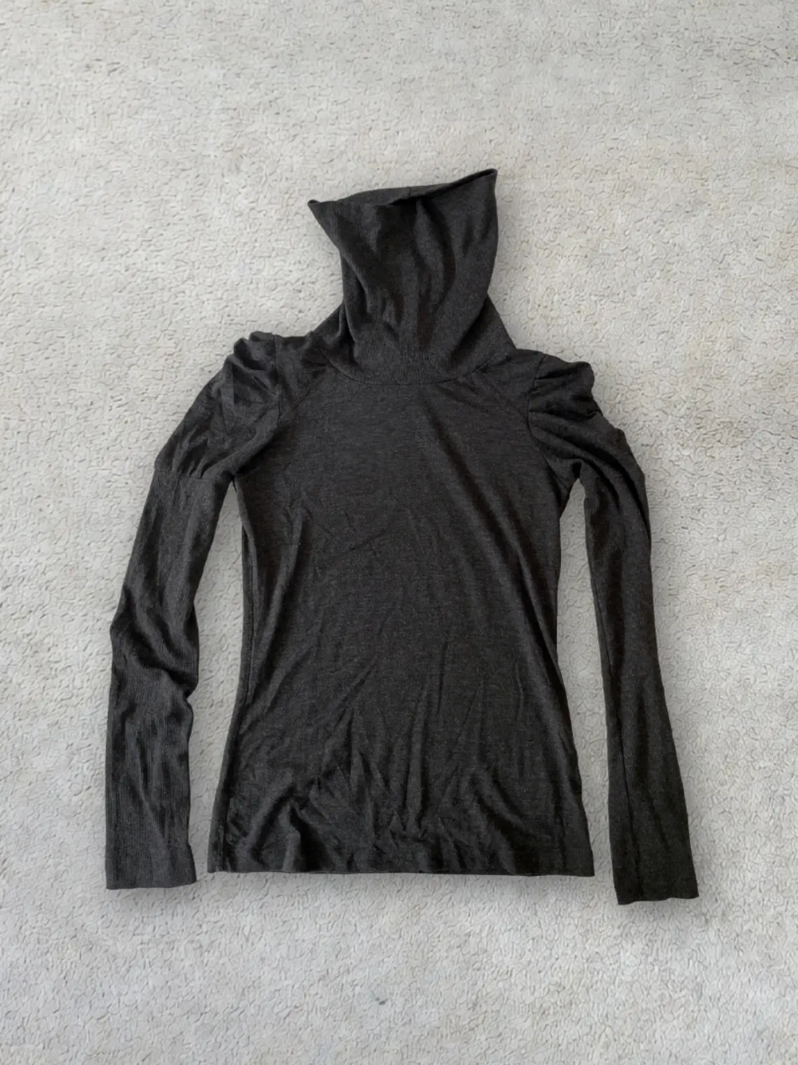 Jersei Polera Cuello Alto Gris Stradivarius L Jersey Ajustado Knit Grey 1