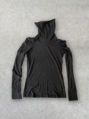 Jersei Polera Cuello Alto Gris Stradivarius L Jersey Ajustado Knit Grey