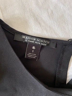 Vestido Maison Scotch Talla 1 S Negro Detalles Bolsillos Scotch & Soda