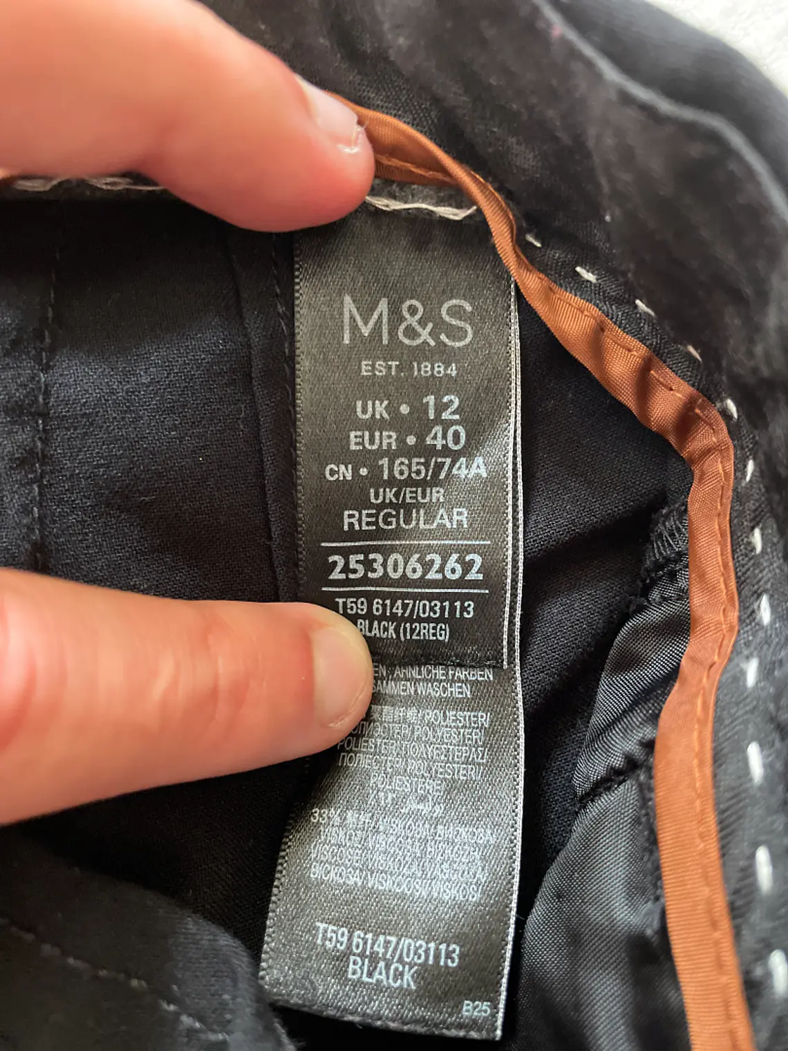 Pantalón Negro M&S Talla 40 Marks & Spencer Recto Straight Leg 4