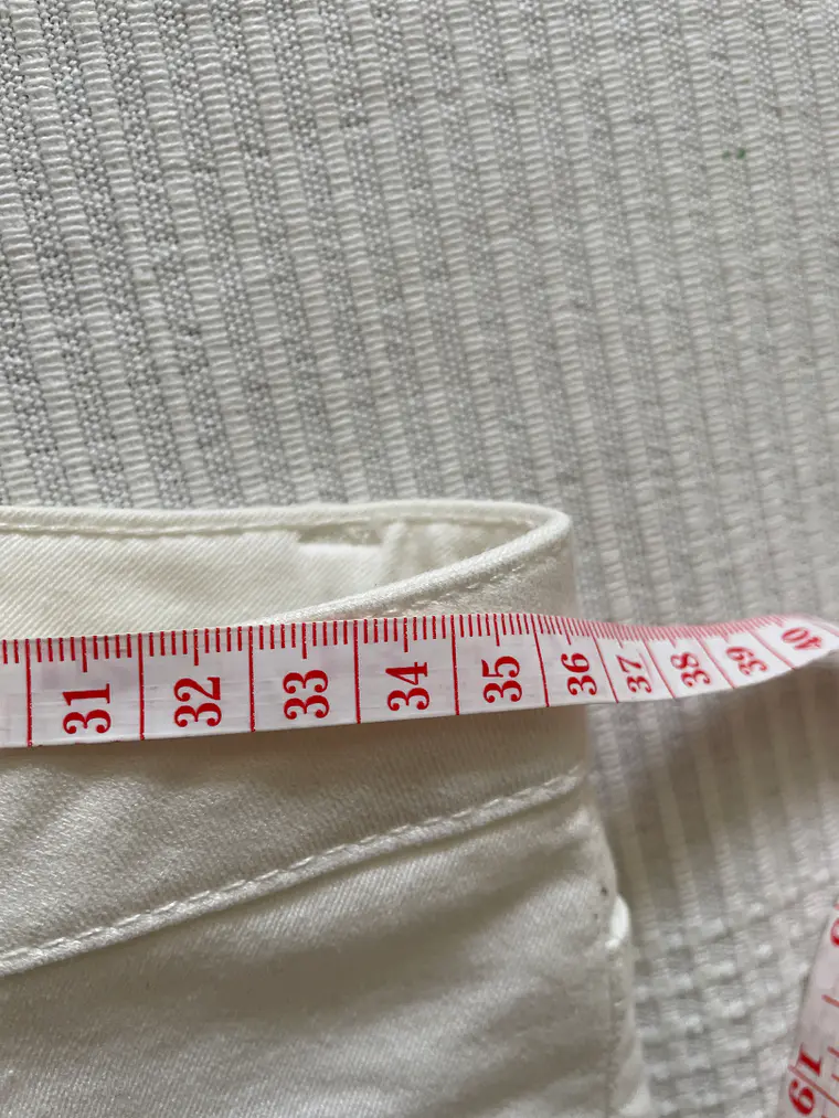 Pantalón Blanco Zara Talla 38 Slim Cremalleras Detalles Rodilla 5