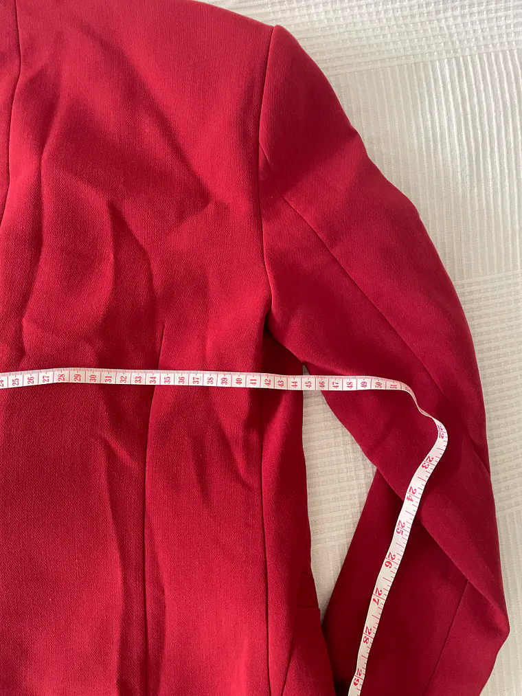 Americana Roja Kiomi Talla 34 XS Blazer Abierta Red Jacket Mujer 7