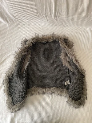 Chaleco Gris Hallhuber M Lana y Pelo Grey Wool Vest Luxury Knit