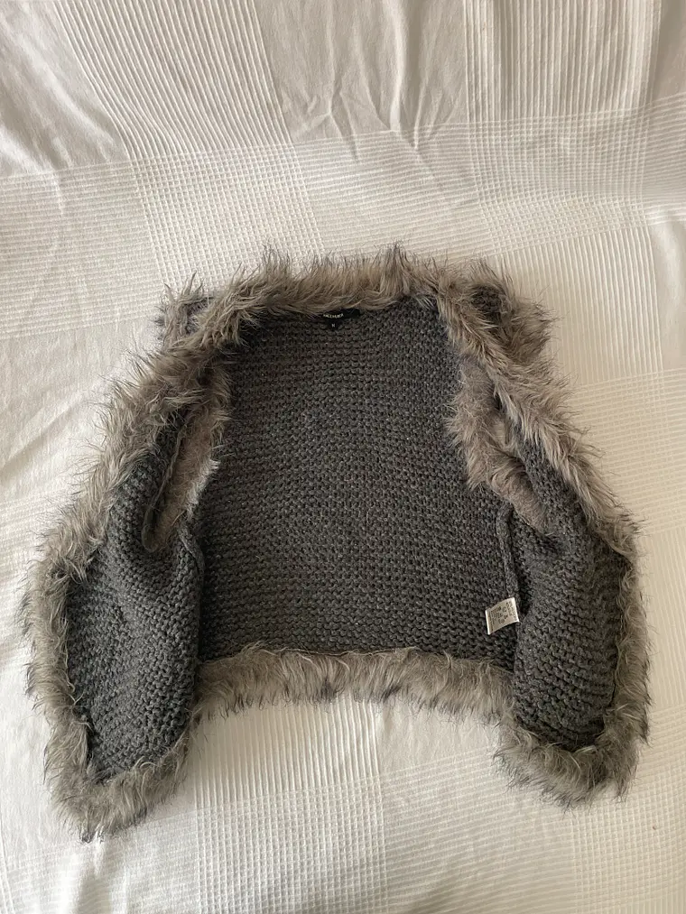 Chaleco Gris Hallhuber M Lana y Pelo Grey Wool Vest Luxury Knit 2