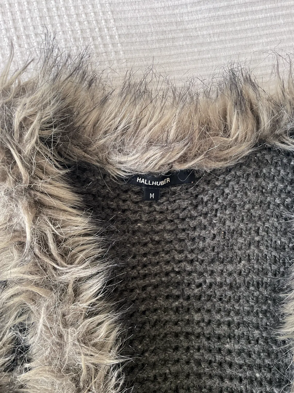 Chaleco Gris Hallhuber M Lana y Pelo Grey Wool Vest Luxury Knit 3
