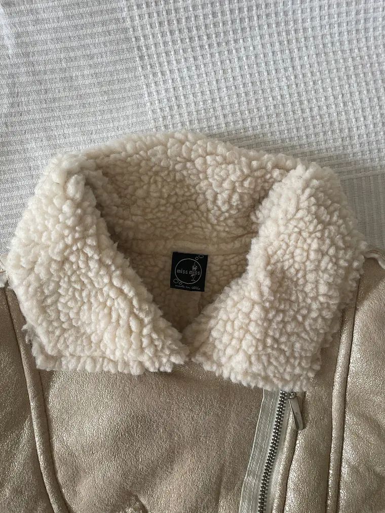 Chaqueta Corderito Miss Miss S Beige Brillante Borreguito TG S Italy 3