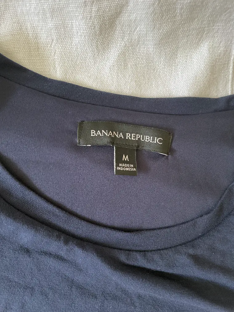 Vestido Azul Banana Republic M Volante Bajo Blue Dress Smart Casual 3