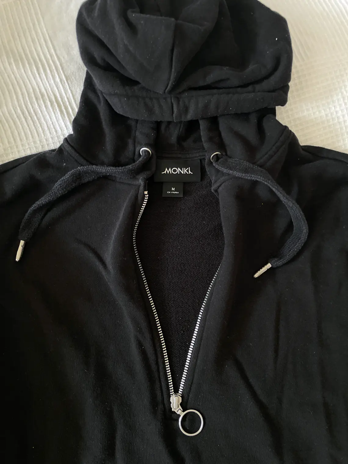 Vestido Monki M Negro Tela Jogging Quarter Zip Oversized Sporty Dress 2