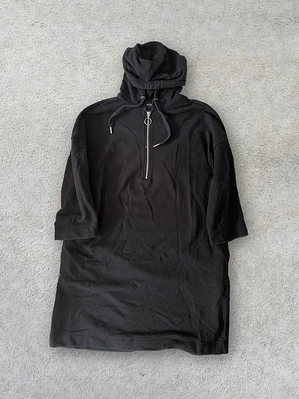 Vestido Monki M Negro Tela Jogging Quarter Zip Oversized Sporty Dress