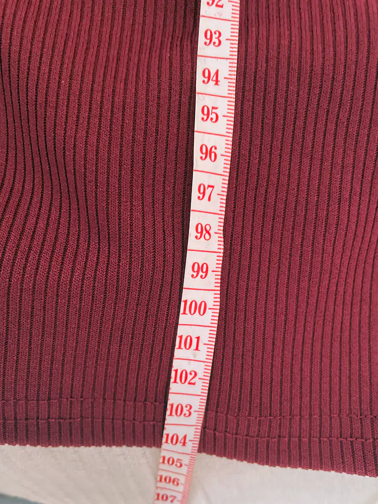 Vestido Color Vino M Talla 40 Elegante Manga Larga Midi Dress Bordeau 4