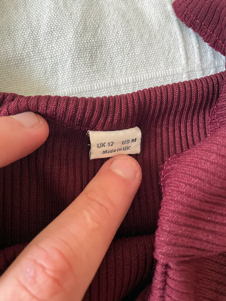 Vestido Color Vino M Talla 40 Elegante Manga Larga Midi Dress Bordeau 3