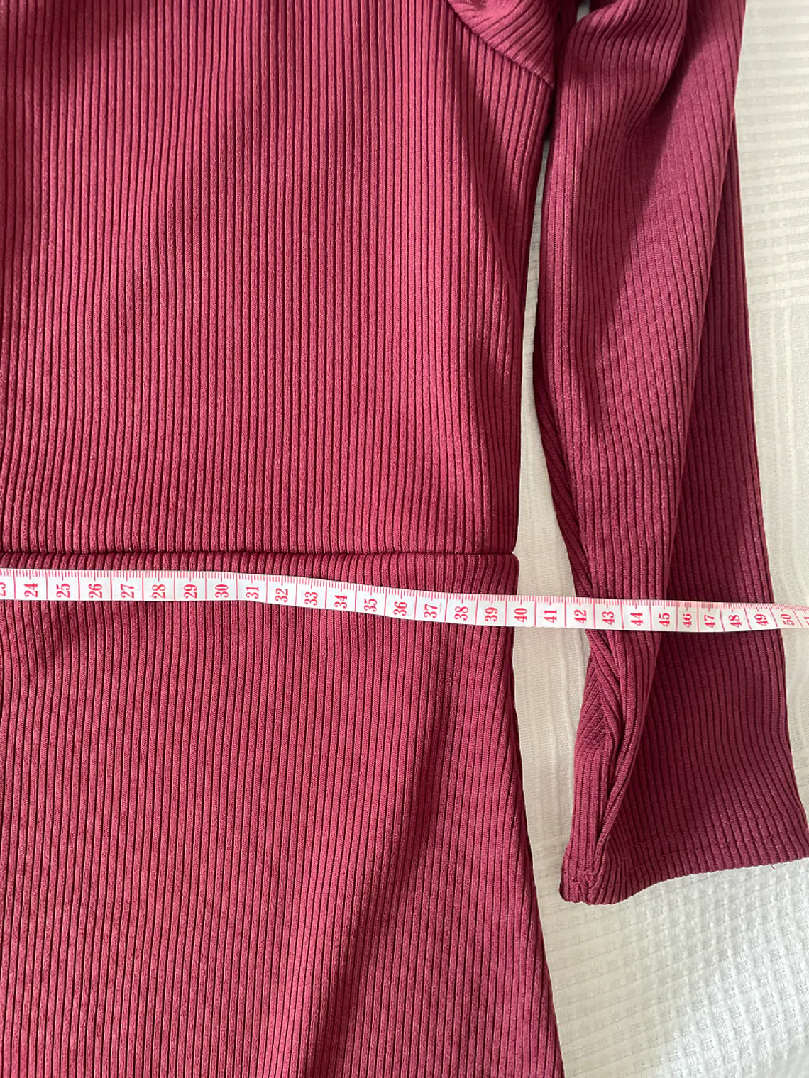 Vestido Color Vino M Talla 40 Elegante Manga Larga Midi Dress Bordeau 6