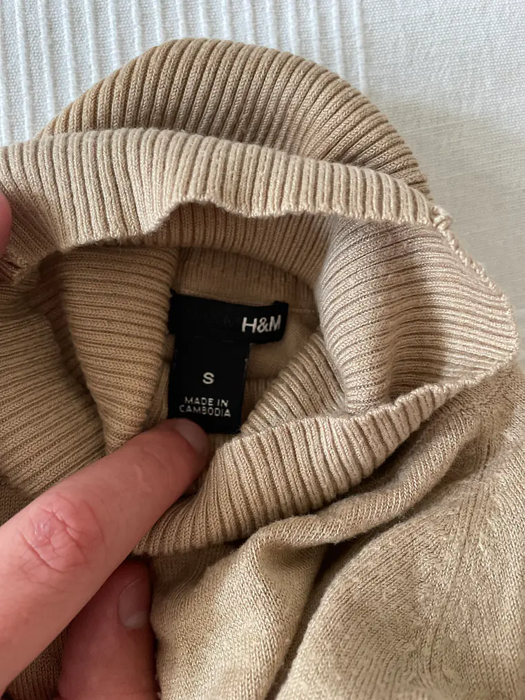 Jersey Beige Cuello Alto H&M S Ajustado Soft Knit Turtleneck Mujer 3