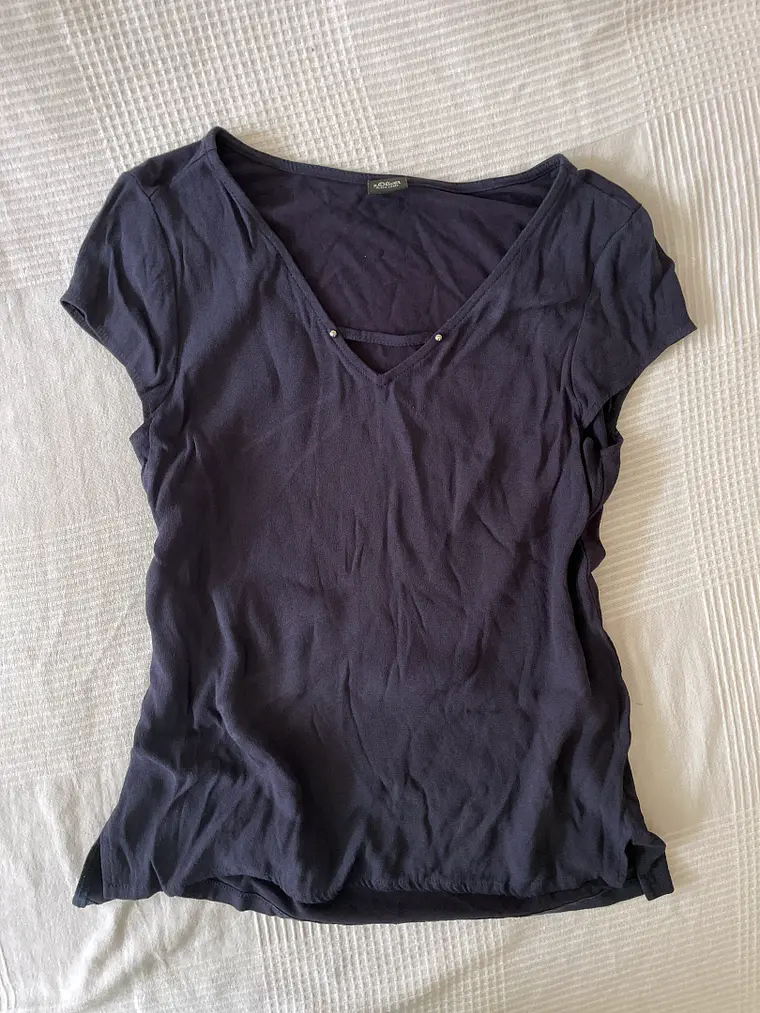 Camiseta Larga S.Oliver Talla 36 S Azul Sin Mangas Cuello Pico Mini Dress 1