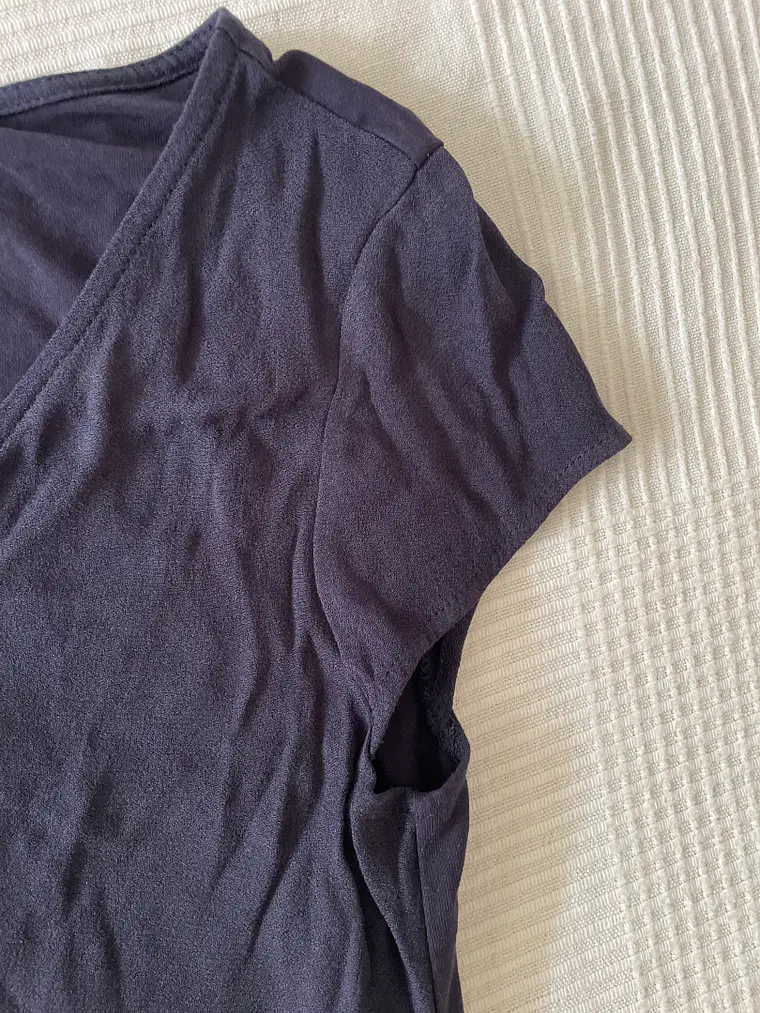 Camiseta Larga S.Oliver Talla 36 S Azul Sin Mangas Cuello Pico Mini Dress 3