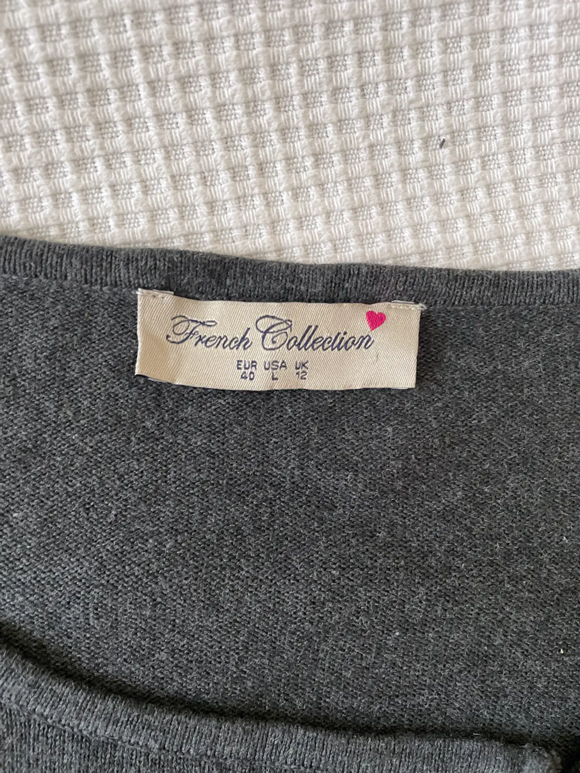 Jersey Gris French Connection L Cremallera Diagonal Grey Zip Sweater 3