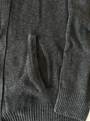 Jersey Gris French Connection L Cremallera Diagonal Grey Zip Sweater