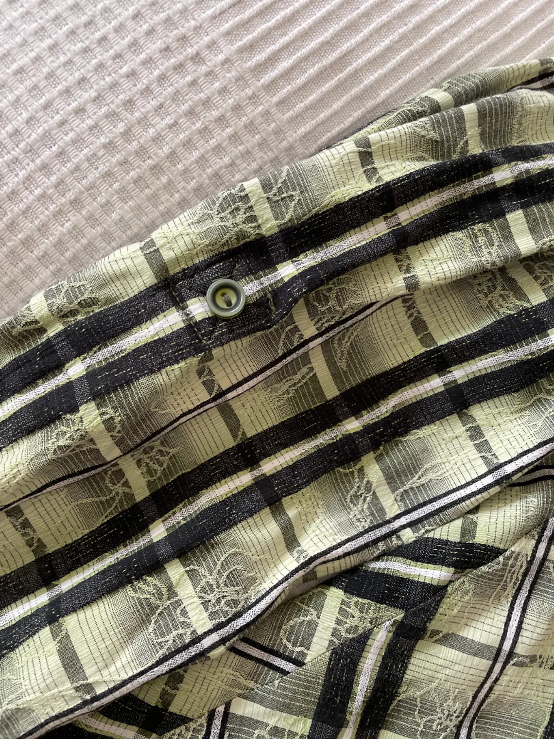 Camisa Verde Agua Bonita XL Talla 44 Rayas Negras Oversized Shirt 4