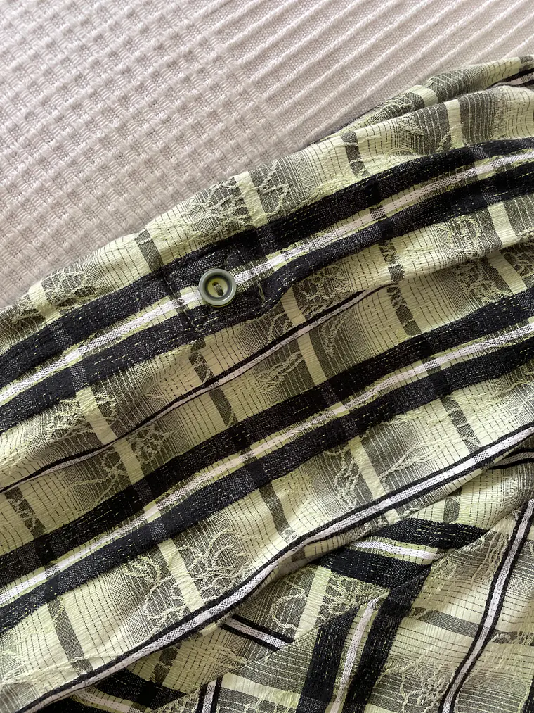 Camisa Verde Agua Bonita XL Talla 44 Rayas Negras Oversized Shirt 4