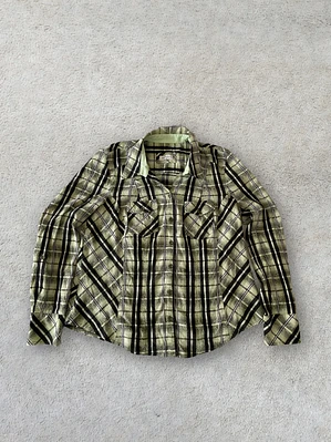 Camisa Verde Agua Bonita XL Talla 44 Rayas Negras Oversized Shirt