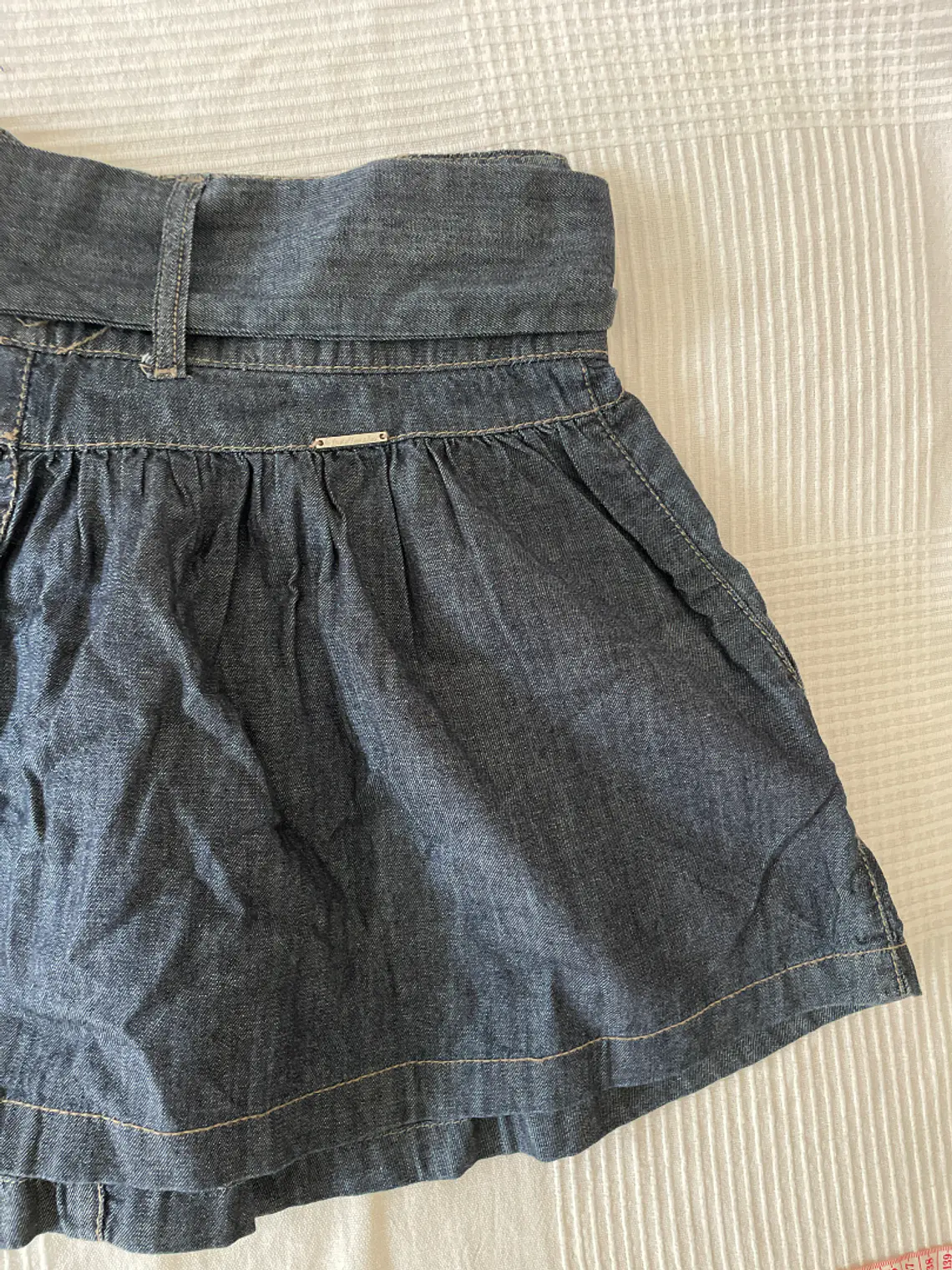 Falda Vaquera Stradivarius 34 XS Denim Skirt Con Cinturón Jeans 2