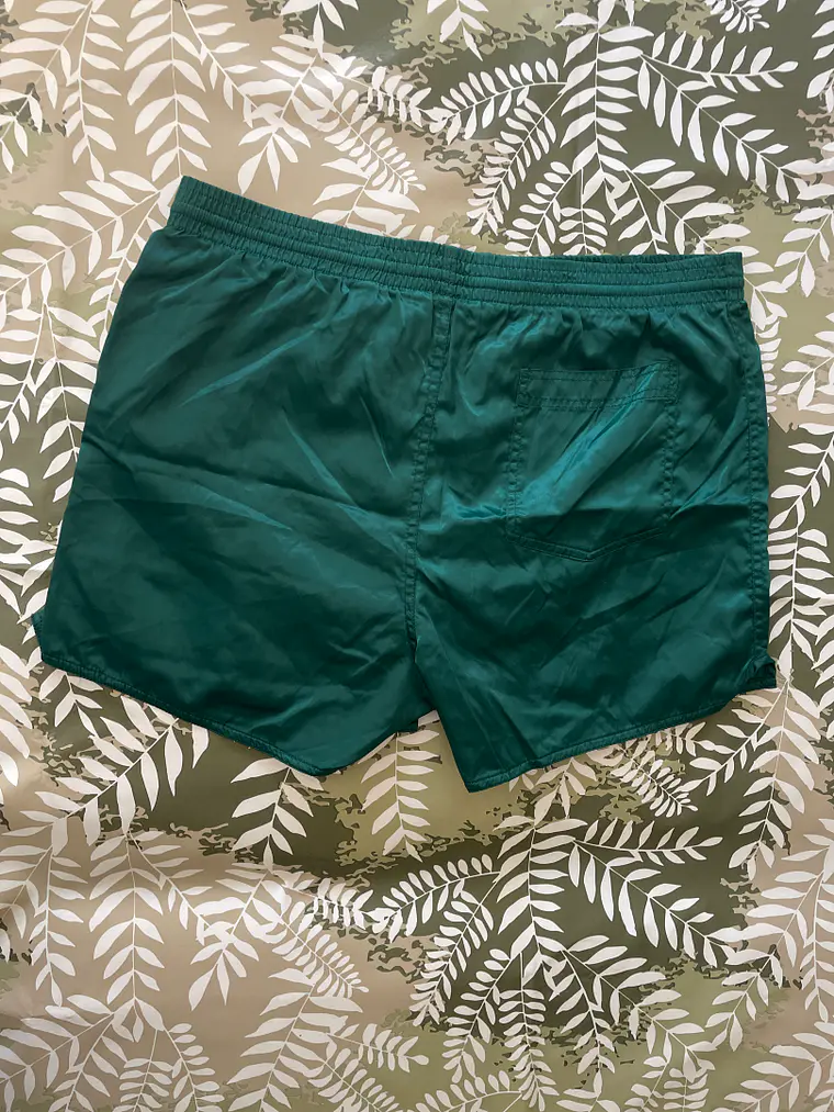 Short Nike M Verde Logo Bordado Vintage 90s Shiny Boxer Style 5