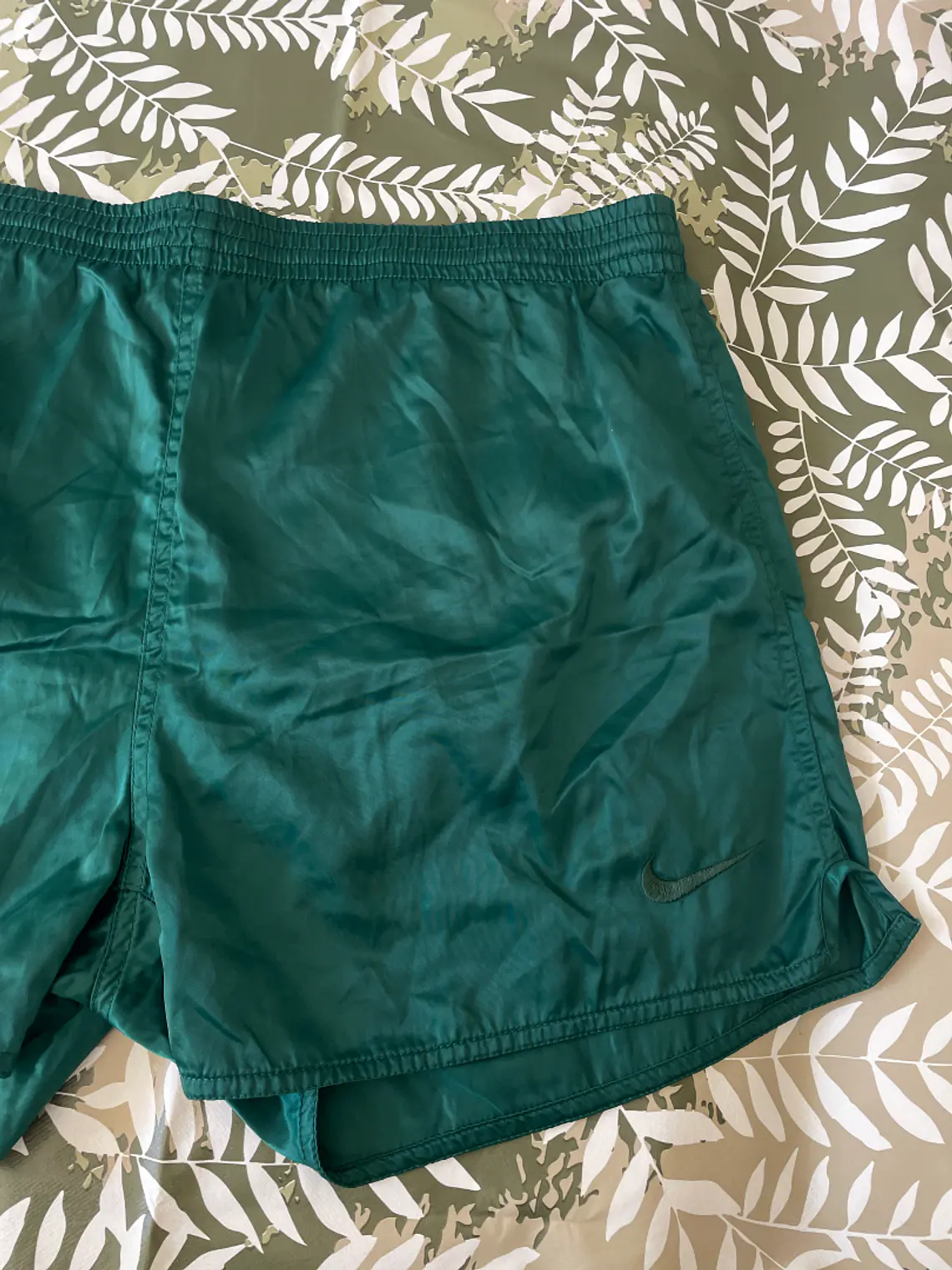 Short Nike M Verde Logo Bordado Vintage 90s Shiny Boxer Style 7