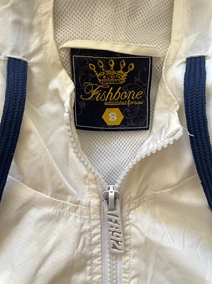 Chaqueta Fishbone S Azul Blanco Color-Block Retro NinetyTwo