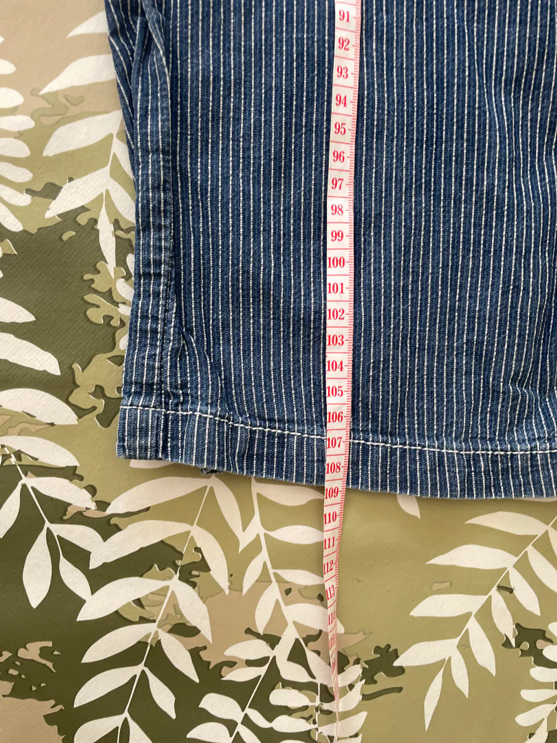 Pantalón JDY XL Azul Rayas Blancas 100% Algodón Pinstripe Retro 5