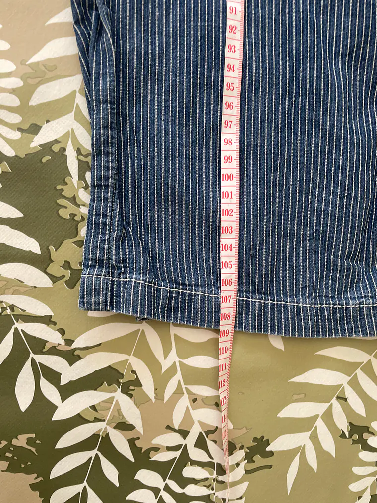 Pantalón JDY XL Azul Rayas Blancas 100% Algodón Pinstripe Retro 5