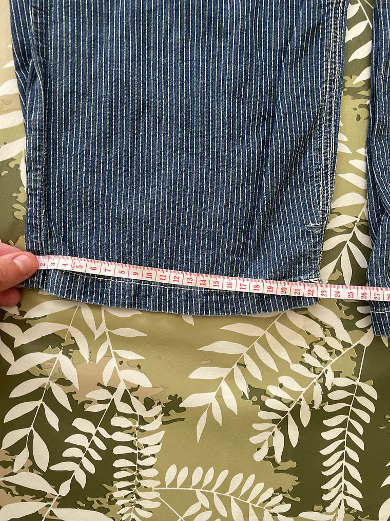 Pantalón JDY XL Azul Rayas Blancas 100% Algodón Pinstripe Retro 6