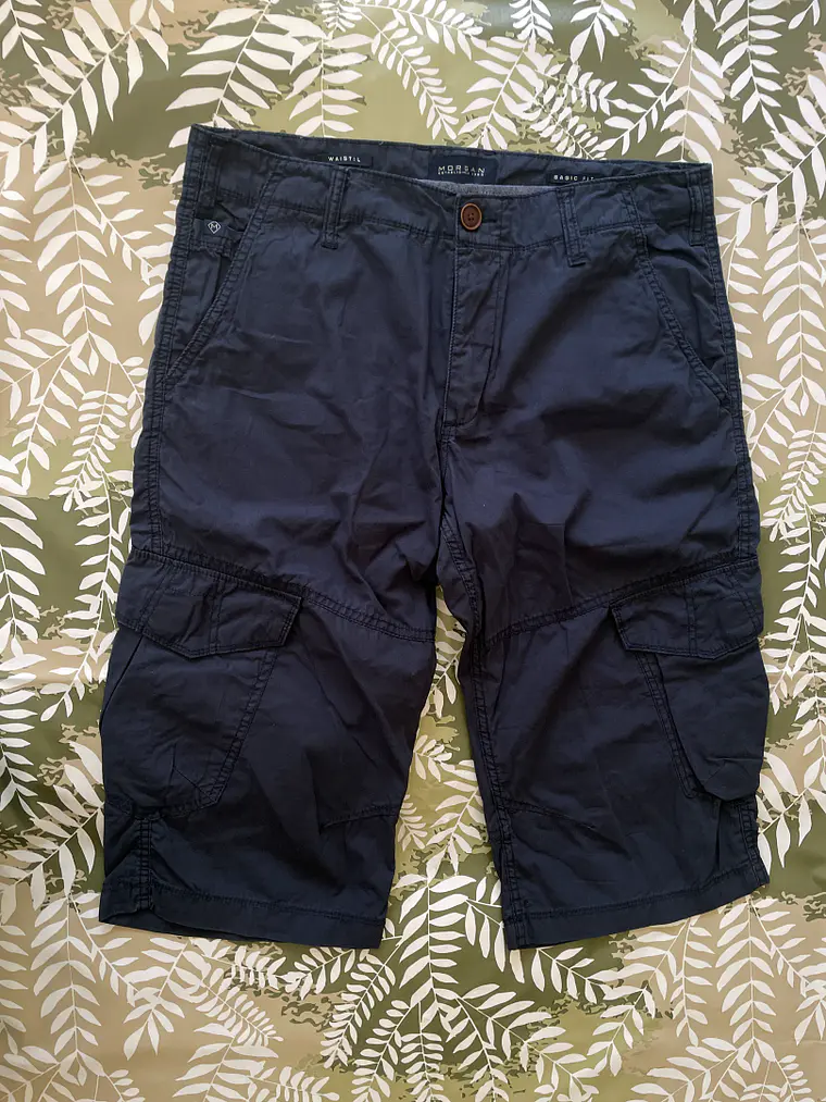 Short Cargo Azul Marino Morgan L Pasacinturón Casual Utility 1
