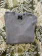 Jersey Gris Canda XXL Cuello Pico Grande Plus Size Suéter Retro - Miniatura 1