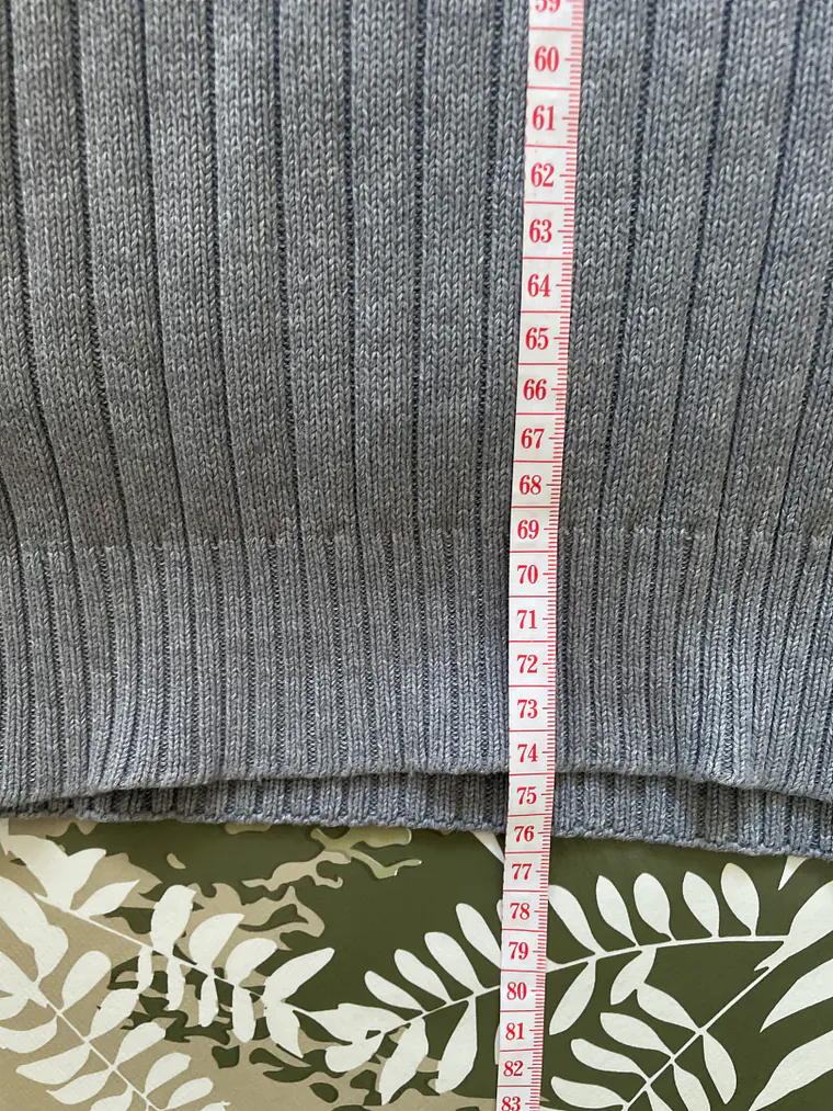 Jersey Gris Canda XXL Cuello Pico Grande Plus Size Suéter Retro 4