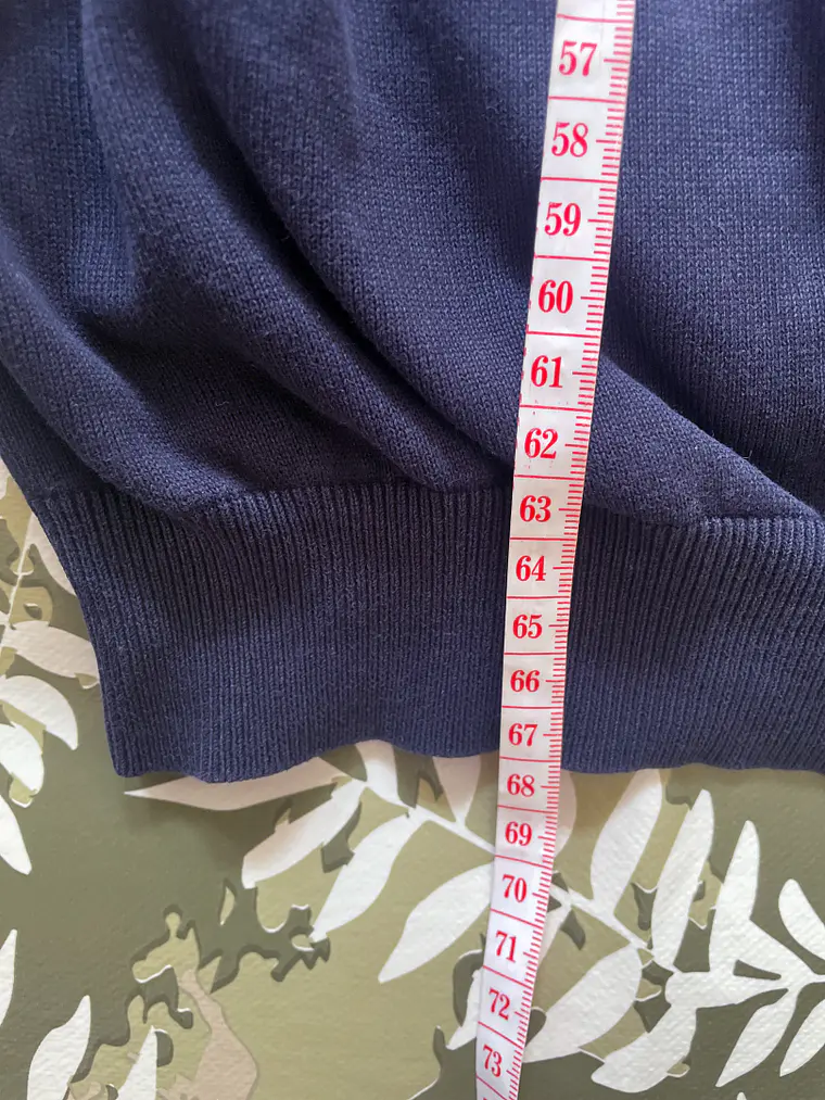 Sudadera Massimo Dutti M Azul Extrafine Cotton V-Neck Luxury 4