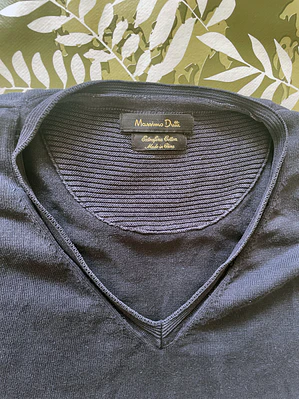 Sudadera Massimo Dutti M Azul Extrafine Cotton V-Neck Luxury