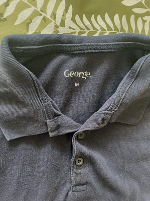 Polo Azul George M Classic Fit Casual Retro Essential Polo