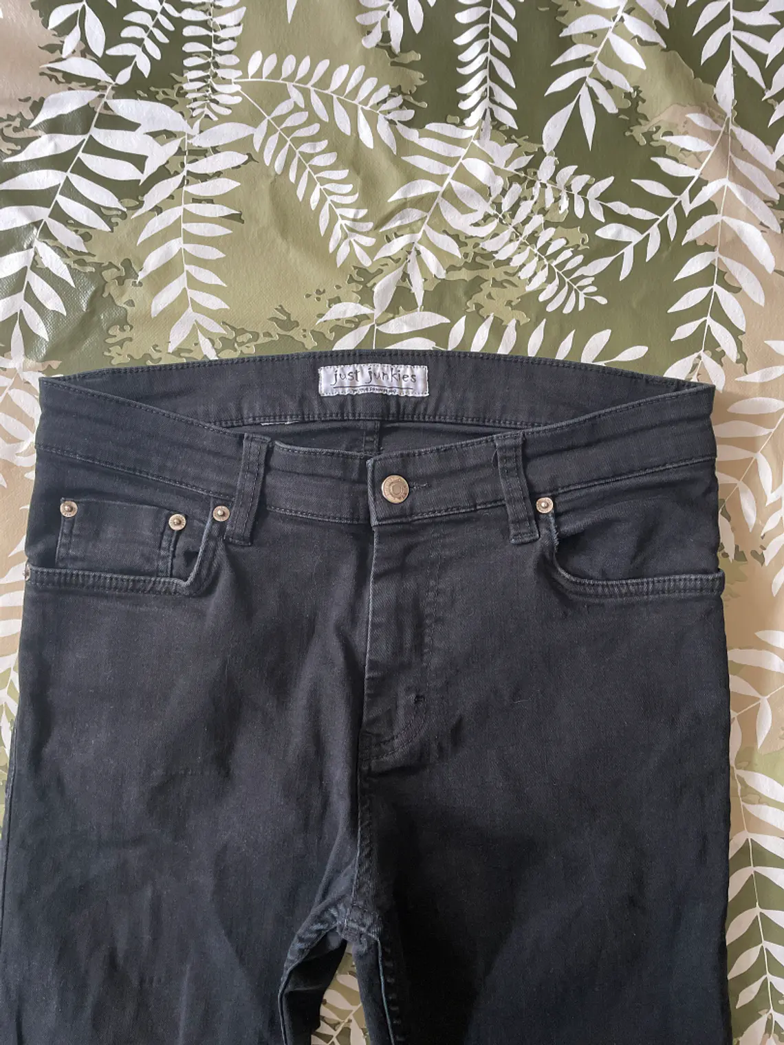 Jean Just Junkies S Talla 38/40 Negro Super Slim Flex Y2K 2