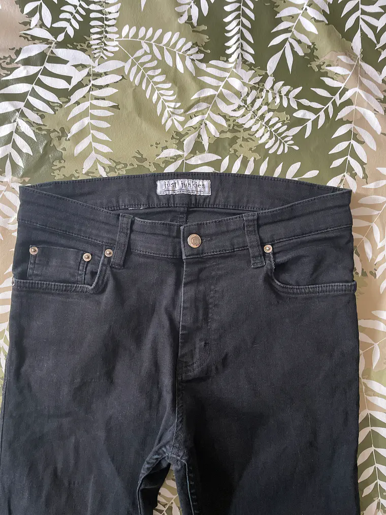 Jean Just Junkies S Talla 38/40 Negro Super Slim Flex Y2K 2