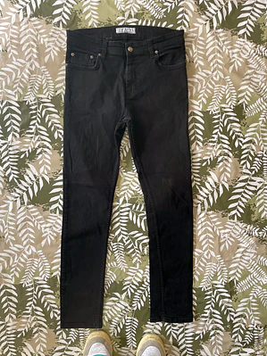 Jean Just Junkies S Talla 38/40 Negro Super Slim Flex Y2K