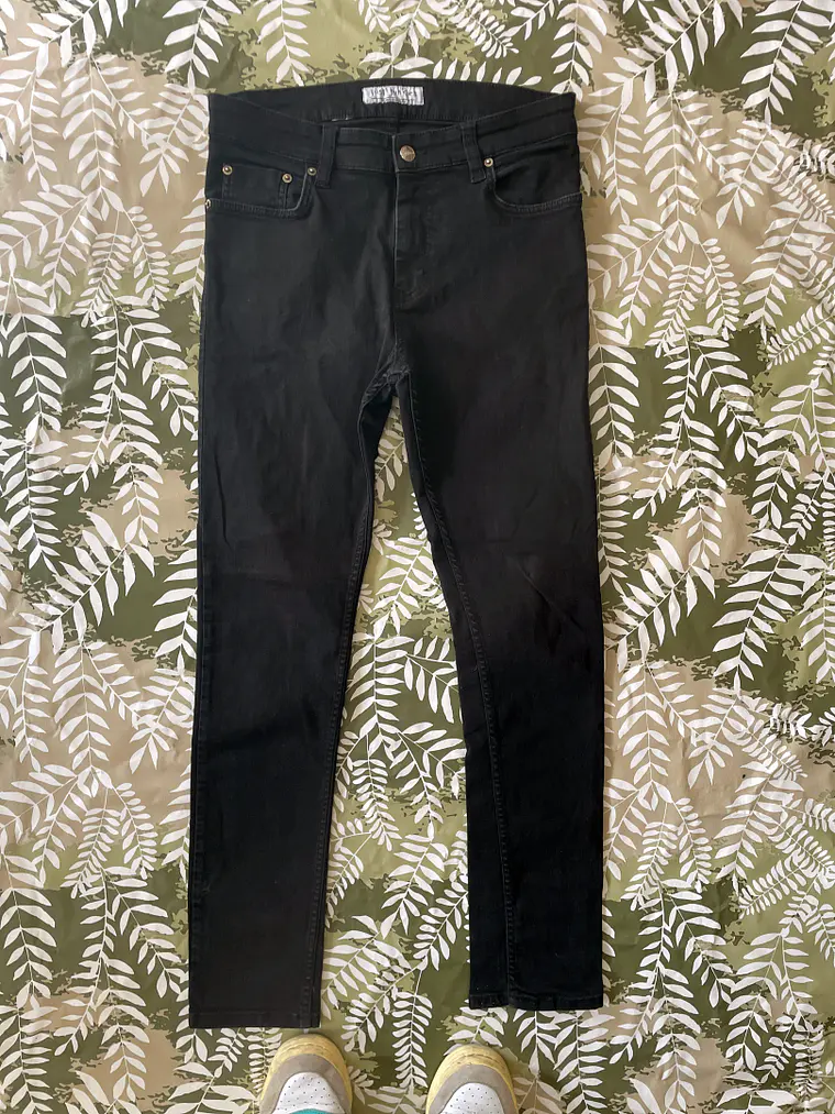 Jean Just Junkies S Talla 38/40 Negro Super Slim Flex Y2K 1