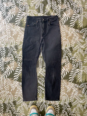 Jean Gris Vintage Slim Talla XS 34/36 Denim Retro Grunge Style
