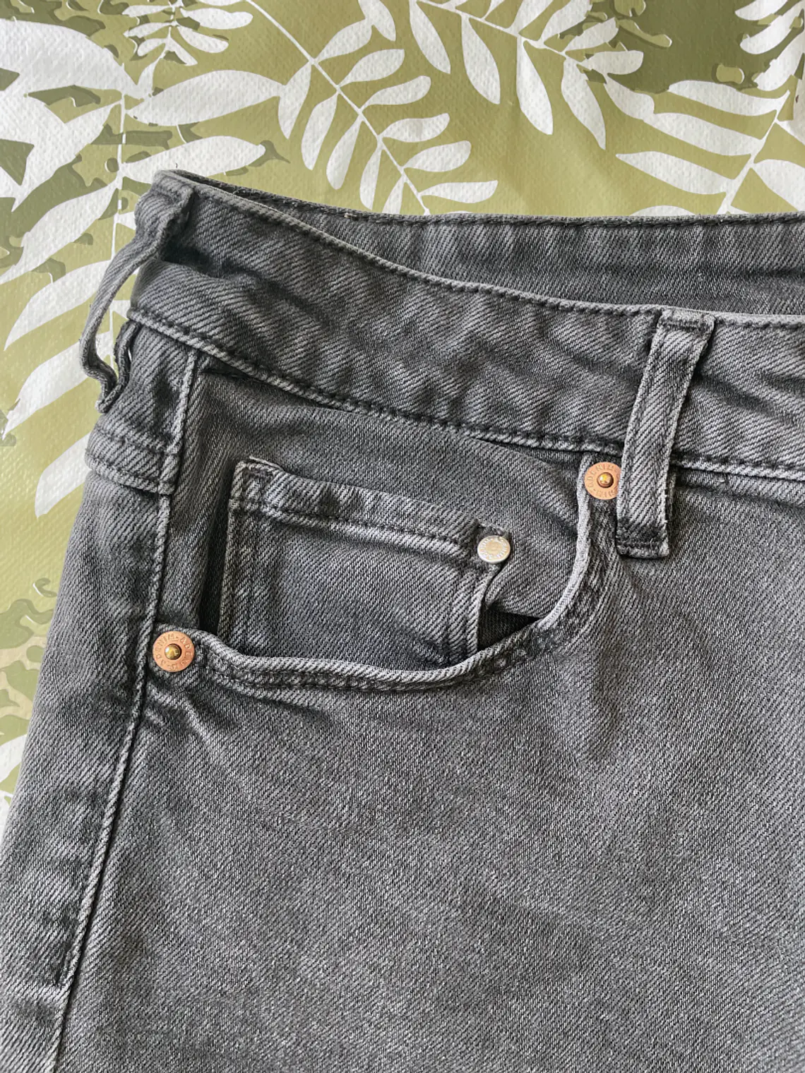 Jean Gris Vintage Slim Talla XS 34/36 Denim Retro Grunge Style 6